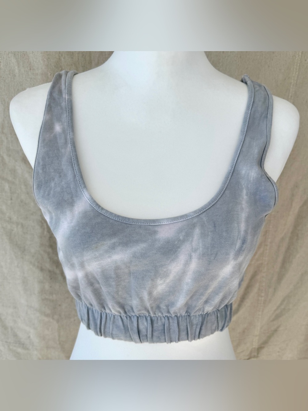 Zara Size Small Blue Gray Tie Dye Crop Tank Top